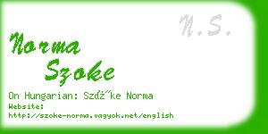 norma szoke business card